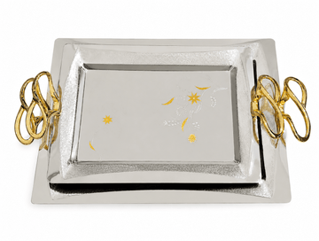 Home Secret - Tray Set Stainless Steel Gold - 2 Pieces