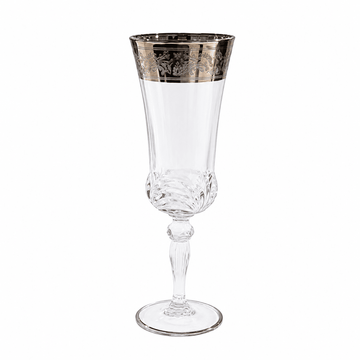 RCR - Aurea Flute Glass Set 6 Pcs - 180 ml - Silver