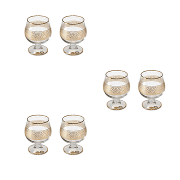 Bohemia Crystal - Brandy Glass Set 6 Pcs - Gold - 400ml