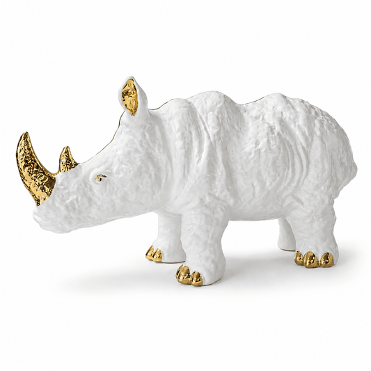 Ardor - Modern Colorful Rhinos - H 30 cm - Gold