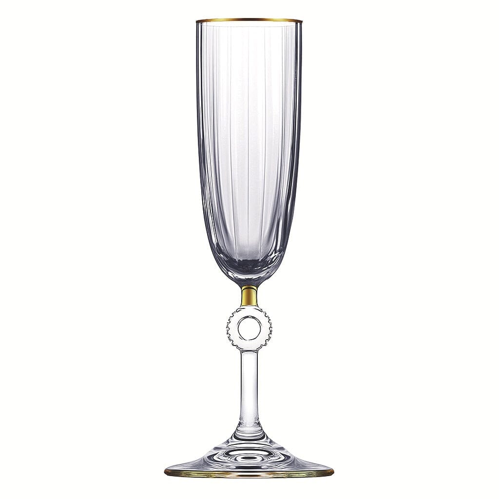 Pasabahce - Flute Glass Set 6 Pieces - Gold - 170ml