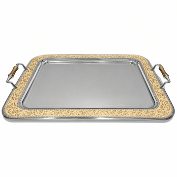 Elegant Gioiel - Arabesque Tray - 57 cm - Gold - Stainless Steel 18/10