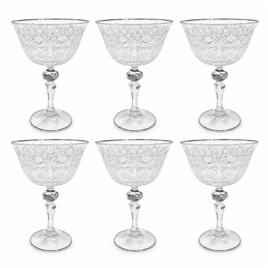 Bohemia Crystal - Jelly Glass Set 6 Pcs - 180 ml - Silver