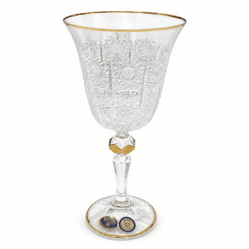 Bohemia Crystal - Goblet Glass Set 6 Pcs - 170 ml - Gold