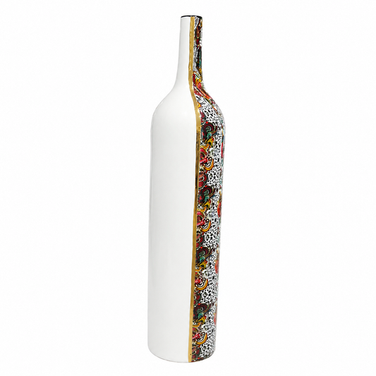 Ardor - Long Modern Colorful Vase - H 48 cm - Gold