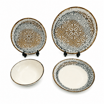 Tulu - Cordoba Daily Use Dinner Set 24 Pcs - Blue & Brown