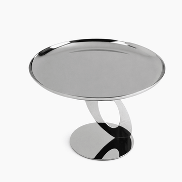 Royal Alfredo - Round Footed Serving Plate - 19cm*26cm - Silver