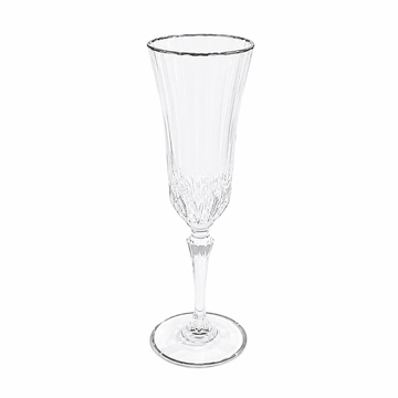 RCR - Adagio Flute Glass Set 6 Pcs- 180 ml - Silver