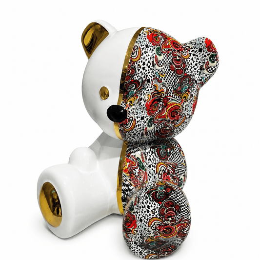 Ardor - Medium Modern Colorful Bear - H 34 cm - Gold