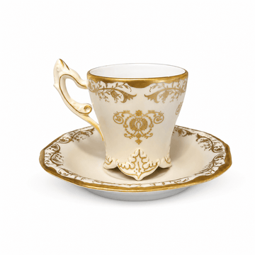 Caroline - Tea Set/Saucer Imperial - 100ml - Beige & Gold
