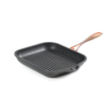 Anna Cavalli - Black Square Grill with Copper Handle - 28cm - Die Cast Aluminum