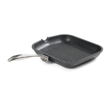 Anna Cavalli - Black Square Grill with Silver Handle - 28cm - Die Cast Aluminum