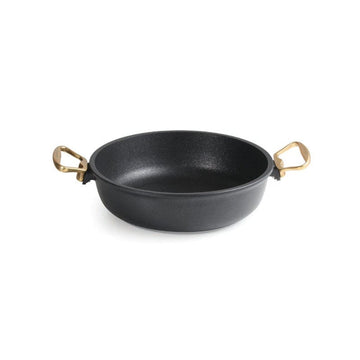 Anna Cavalli - Black Saute Pan with 2 Gold Handles - 28cm - Die Cast Aluminum