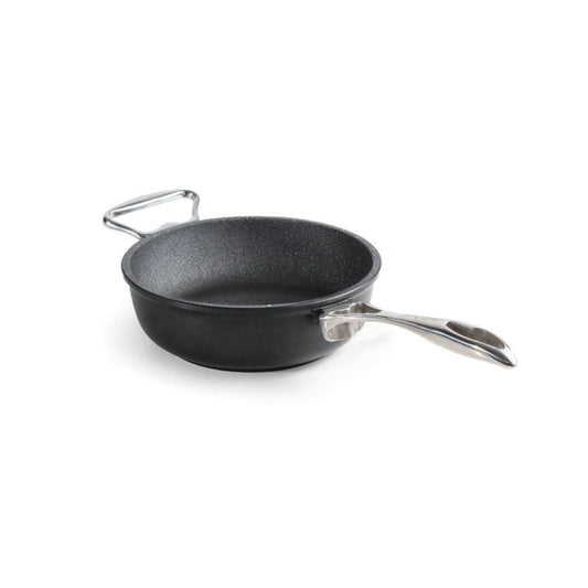 Anna Cavalli - Black Deep Pan with 2 Silver Handles - Die Cast Aluminum