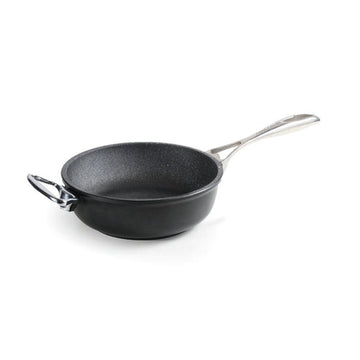 Anna Cavalli - Black Deep Pan with 2 Silver Handles - Die Cast Aluminum