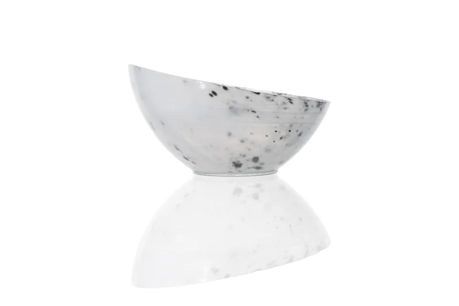 ArdaCam - Serving Bowl with Black Dots - White - 20.5cm - Glass