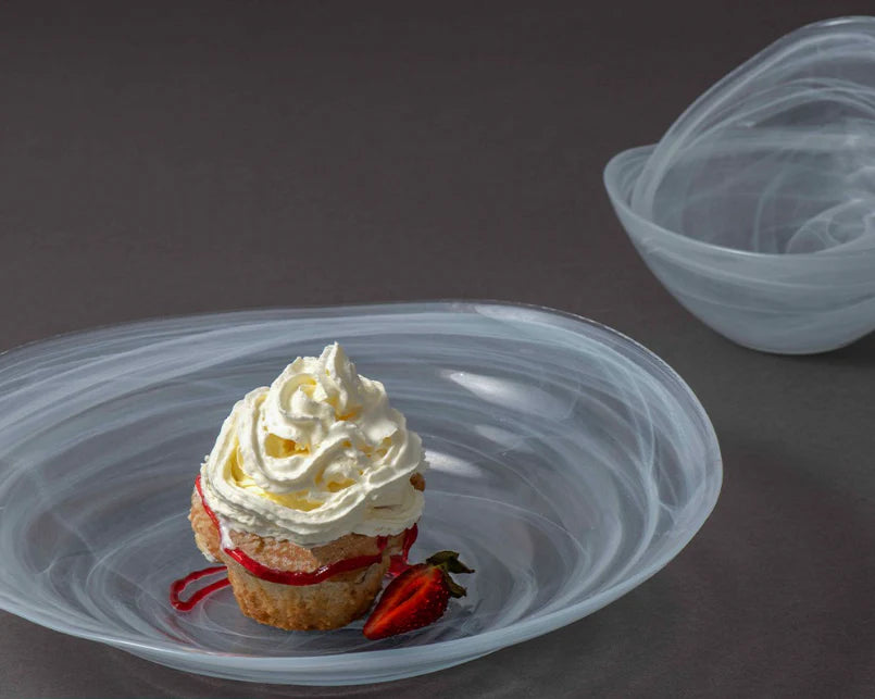 ArdaCam - Ventrum Serving Bowl - White - 30cm - Glass