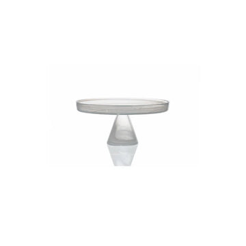 ArdaCam - Leona Round Footed Serving Platter - White - 28cm - Glass