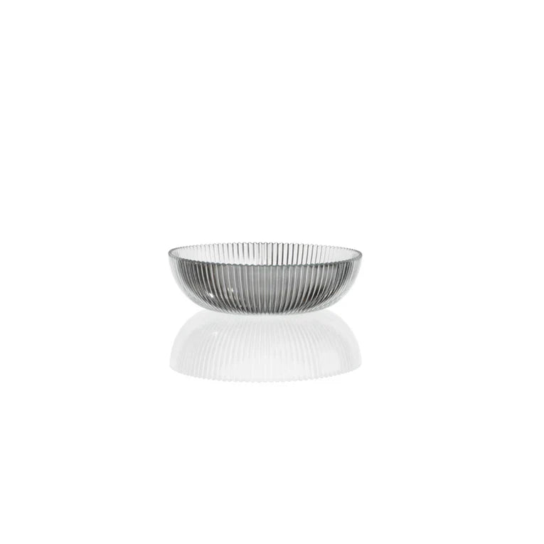 Ardacam - Striped Glass serving Plate - Clear - 20.5cm