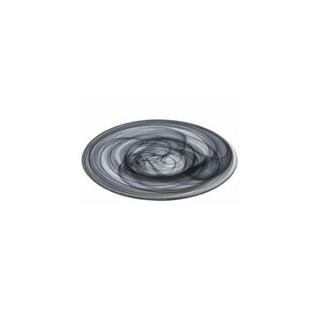 ArdaCam - Estonia Round Serving Plate - Black - 33cm - Glass