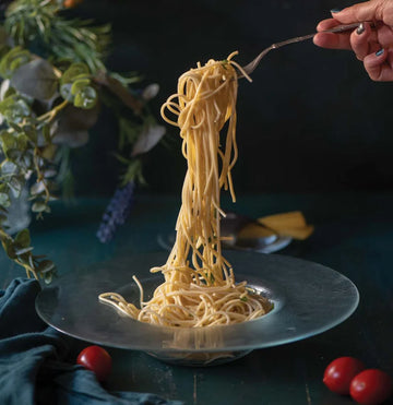 ArdaCam - Gusto Pasta Deep Plate - Black & White - 30cm - Glass