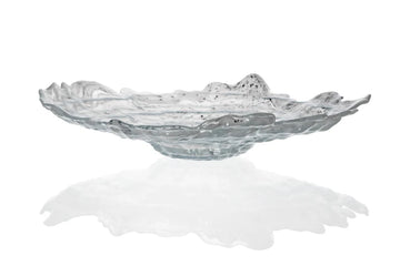 ArdaCam - Mushroom Shallow Serving Bowl - White & Black - 38.5cm - Glass
