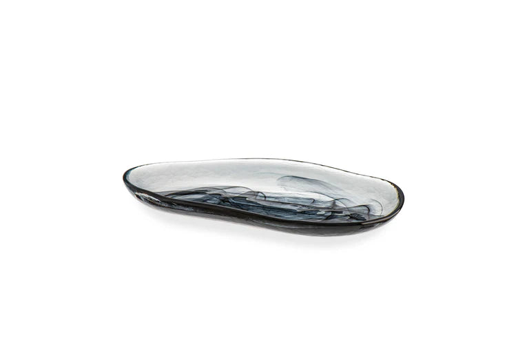 Ardacam - Atlas Oval Serving Plate - Black - 27.5x14.5cm - Glass