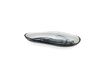 Ardacam - Atlas Oval Serving Plate - Black - 27.5x14.5cm - Glass