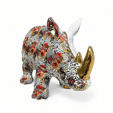 Ardor - Modern Colorful Rhinos - H 30 cm - Gold
