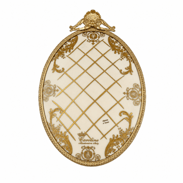 Caroline - Imperial Oval Wall Plate Large - 27x18cm - Beige & Gold