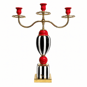 Caroline - Charleston Candlestick 3 L - 67x50 cm - Black & White