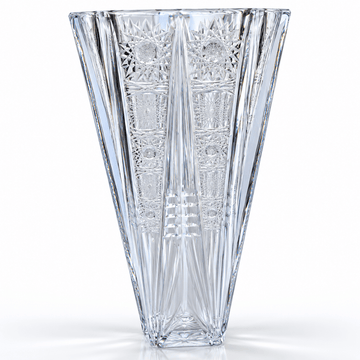 Bohemia Crystal - Hand Cut Metropolitan Vase - 35 cm - Clear