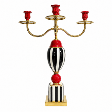 Caroline - Charleston Candlestick 5 L - 67x39 cm - Black & White