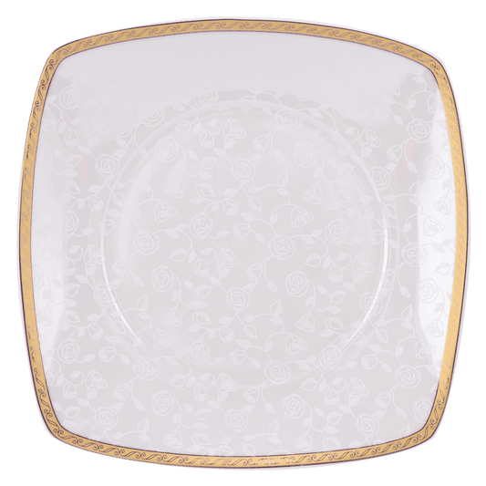 Square Shaped Dinner Set 62 Pieces - Gold - Porcelain