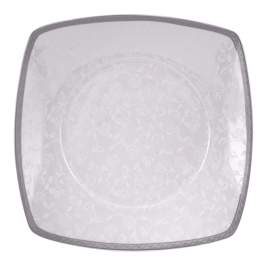 Square Shaped Dinner Set 62 Pieces - Silver - Porcelain