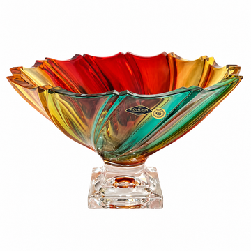 Bohemia Crystal - Modern Footed Bowl - 18x30 cm - Rainbow Color