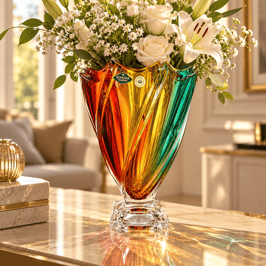 Bohemia Crystal - Vase - 22x20 cm - Rainbow Color