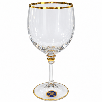 Bohemia Crystal - Olivia Goblet Glass Set 6 Pcs - 240ml - Gold