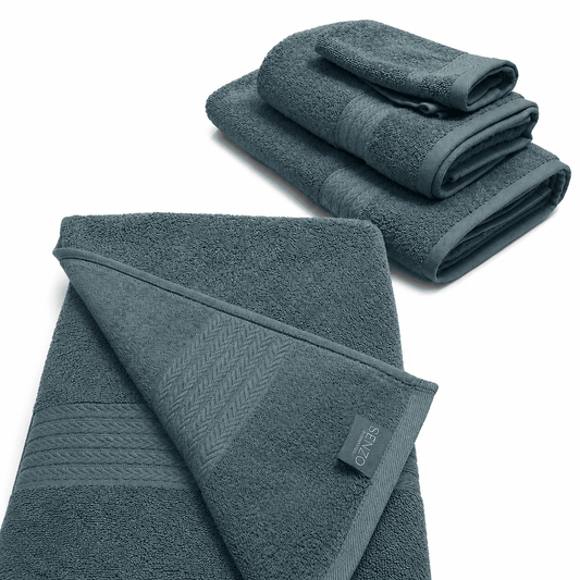 Senzo - Classic Towel Set 4 Pieces - Petroleum - 100% Egyptian Cotton