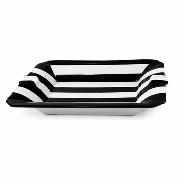 Caroline - Rectangular Ashtray - 20x16cm - Black & White