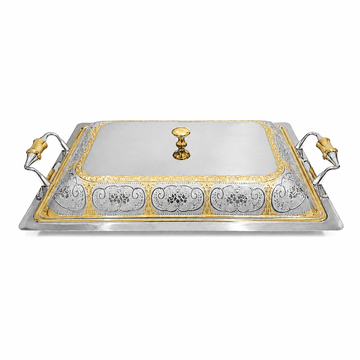 Elegant Gioiel - Chelsea Serving Dish with Cover - 40 cm - Gold - Stainless Steel 18/10