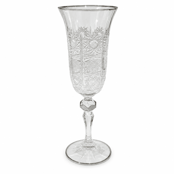 Bohemia Crystal - Flute Glass Set 6 Pcs - 150 ml - Silver