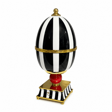 Caroline - Footed Egg Centerpiece - 31x13 cm - Black & White