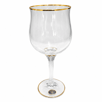 Bohemia Crystal - Diana Goblet Glass Set 6 Pcs - 230 ml - Gold