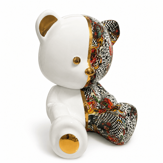 Ardor - Medium Modern Colorful Bear - H 48 cm - Gold