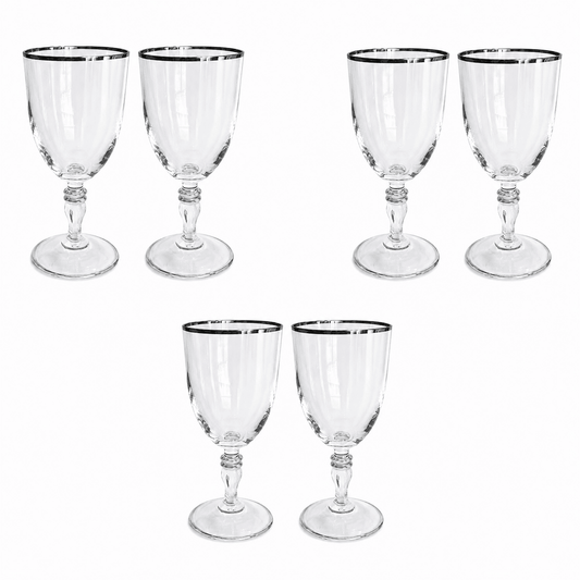 Bohemia Crystal - Gloria Goblet Glass Set 6 Pcs 200ml - Silver