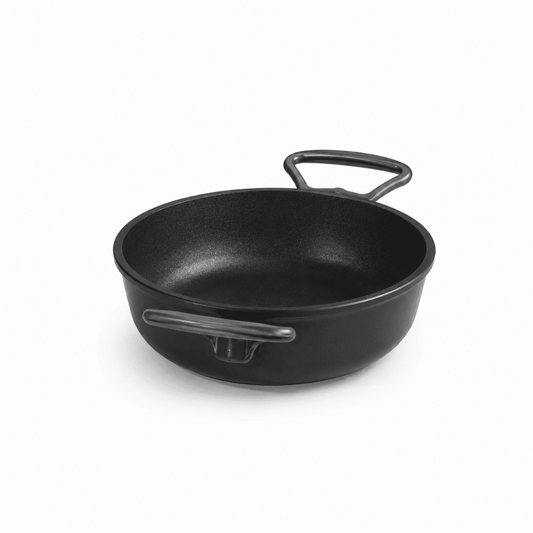 Anna Cavalli -Black Saute Pan with 2 Carbon Handles - 20cm - Die Cast Aluminum