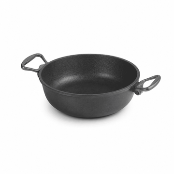 Anna Cavalli -Black Saute Pan with 2 Carbon Handles - 24cm - Die Cast Aluminum