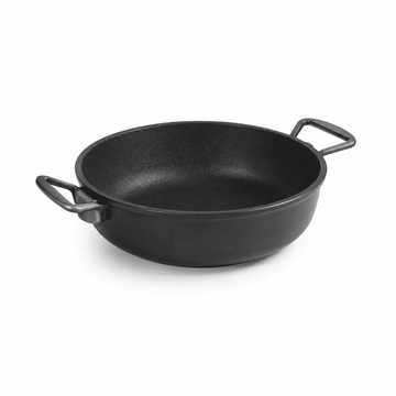 Anna Cavalli - Black Saute Pan with 2 Carbon Handles - 28cm - Die Cast Aluminum
