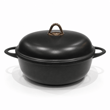 Anna Cavalli - Black Casserole with Black Pyrex Lid -28cm - Die Cast Aluminum